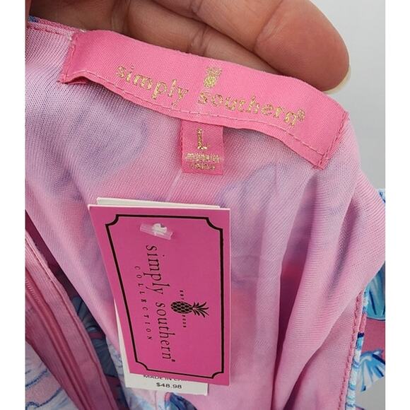 New NWT SIMPLY SOUTHERN Cut Out Dress Sea Shell Ruffle Maxi Dress Large - Picture 9 of 10